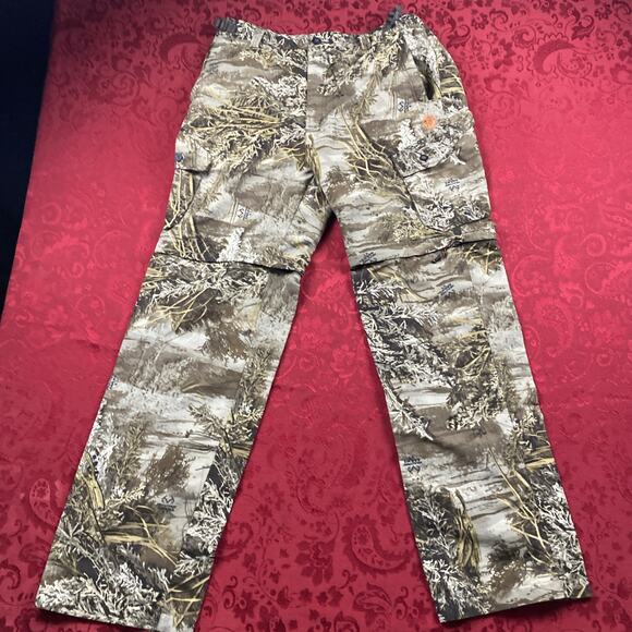 Game Winner Mens Convertible Cargo Pants L 36-38x30 Real Tree Max1 XT Camo - Picture 1 of 16